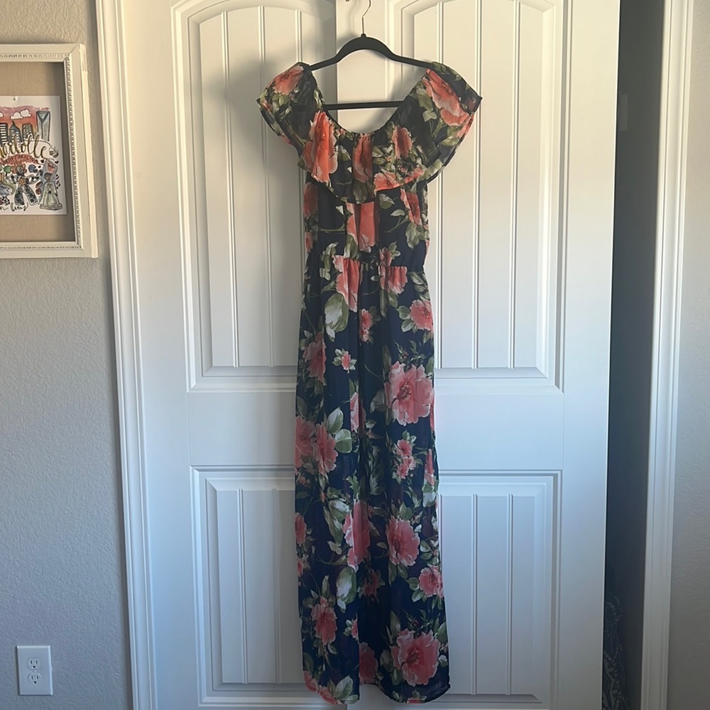 Floral Blue Maxi Dress